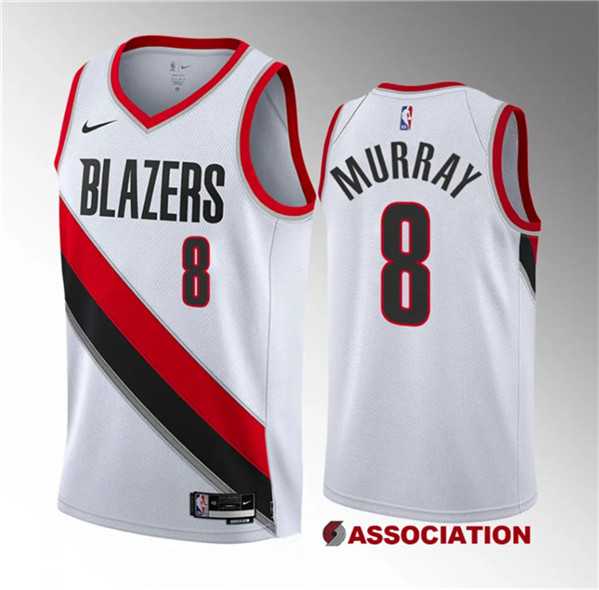 Men's Portland Trail Blazers #8 Kris Murray White 2023 Draft Association Edition Stitched Basketball Jersey Dzhi